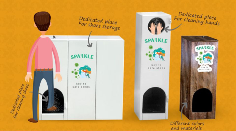 shoesand hand sanitizer